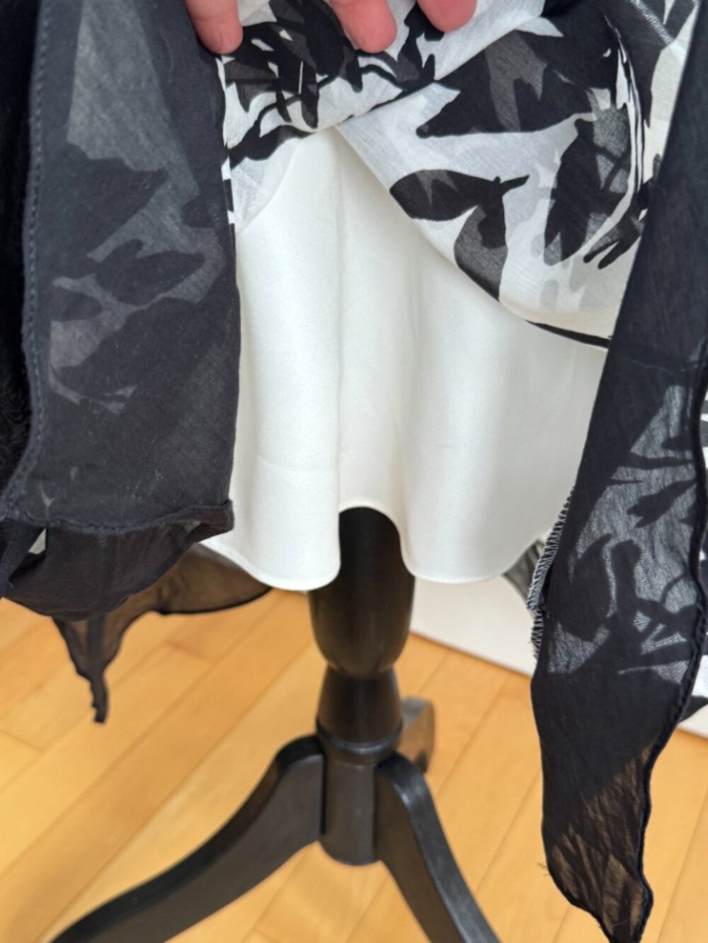 Flowy cotton/silk blend handkerchief hem dress - size S - Picture 5 of 8